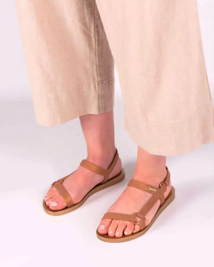 Sun Downtown Gold Mettalic Women Melissa Sandals