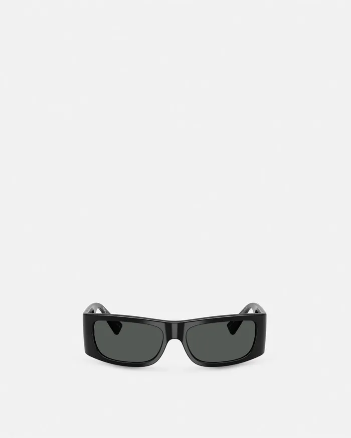 Sunglasses Men Versace Lens Logo Sunglasses Black