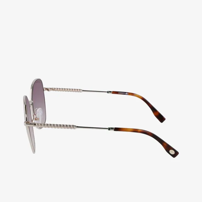 Sunglasses Women Lacoste Women039s Oval Metal Neoheritage Sunglasses Light Gold 712