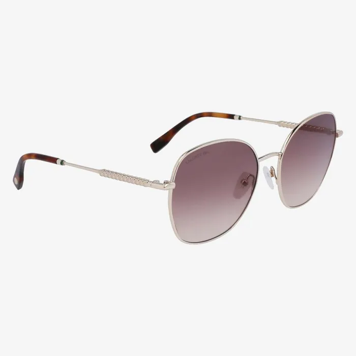 Sunglasses Women Lacoste Women039s Oval Metal Neoheritage Sunglasses Light Gold 712
