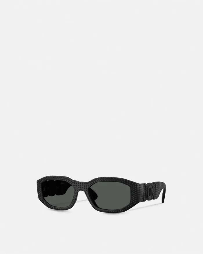 Sunglasses WomenMen Versace Crystal Medusa Biggie Sunglasses Black