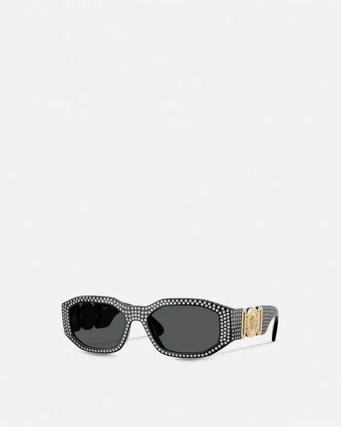 Sunglasses WomenMen Versace Crystal Medusa Biggie Sunglasses Blackgold