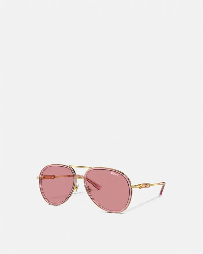 Sunglasses WomenMen Versace Medusa Roller Pilot Sunglasses Pink