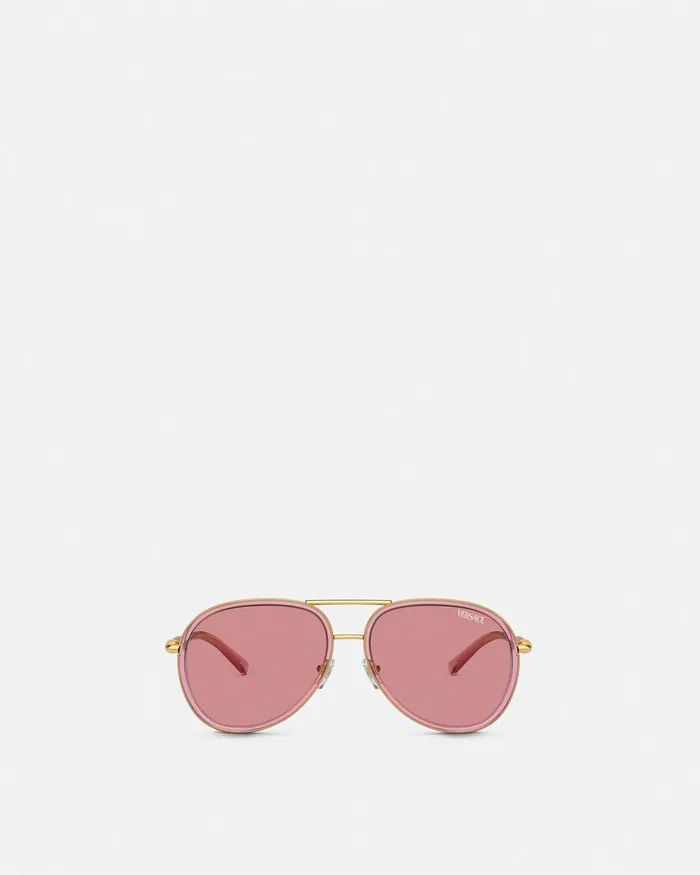 Sunglasses WomenMen Versace Medusa Roller Pilot Sunglasses Pink