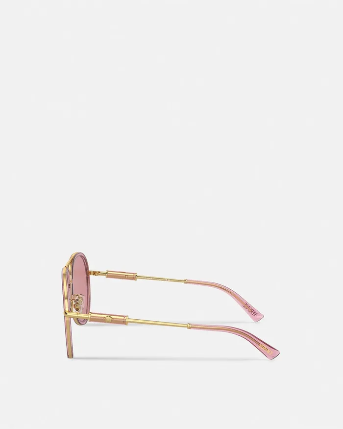 Sunglasses WomenMen Versace Medusa Roller Pilot Sunglasses Pink