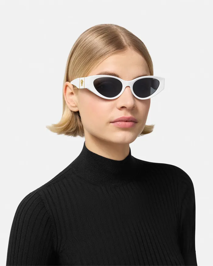 Sunglasses Women Versace Medusa Legend CatEye Sunglasses White