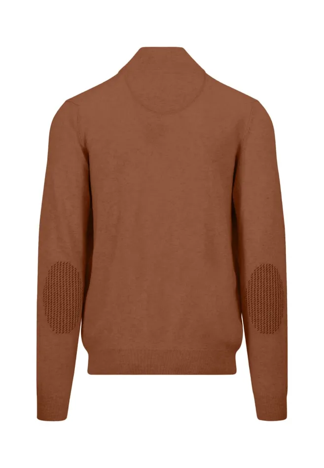 Sweater Men FYNCHHATTON 100 Sweater With A Troyer Collar Cloud Bluehazelnavy