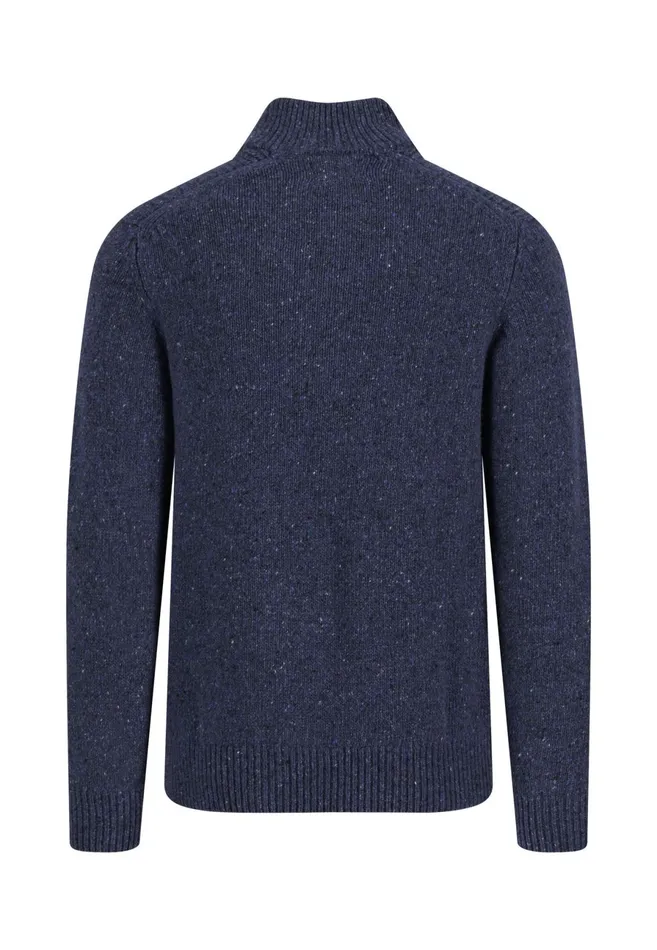 Sweater Men FYNCHHATTON Donegal Knitting Sweaters With Troyer Collar Steelwinter Whitenavynew Dijonflamecloud Blue