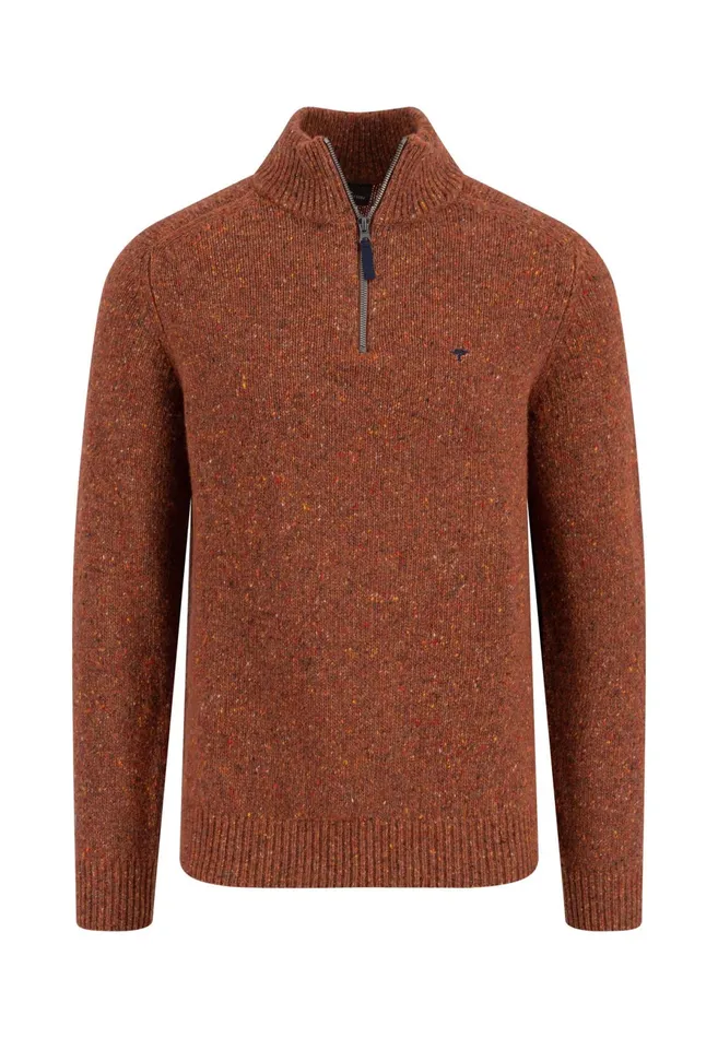 Sweater Men FYNCHHATTON Donegal Knitting Sweaters With Troyer Collar Steelwinter Whitenavynew Dijonflamecloud Blue