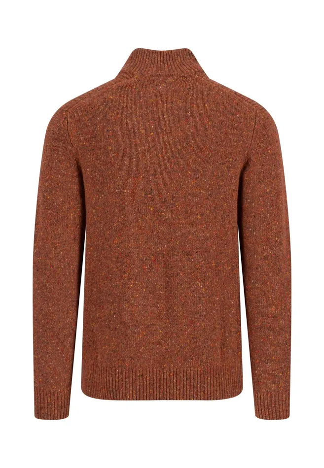Sweater Men FYNCHHATTON Donegal Knitting Sweaters With Troyer Collar Steelwinter Whitenavynew Dijonflamecloud Blue