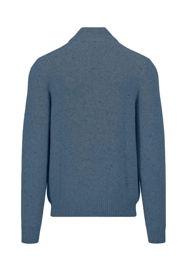 Sweater Men FYNCHHATTON Donegal Knitting Sweaters With Troyer Collar Steelwinter Whitenavynew Dijonflamecloud Blue