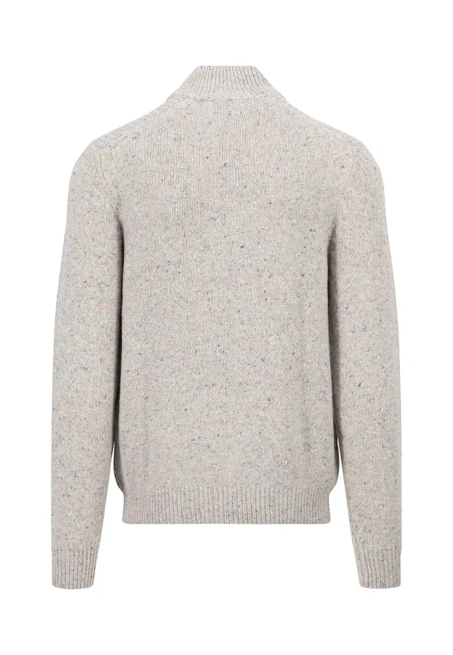 Sweater Men FYNCHHATTON Donegal Knitting Sweaters With Troyer Collar Steelwinter Whitenavynew Dijonflamecloud Blue