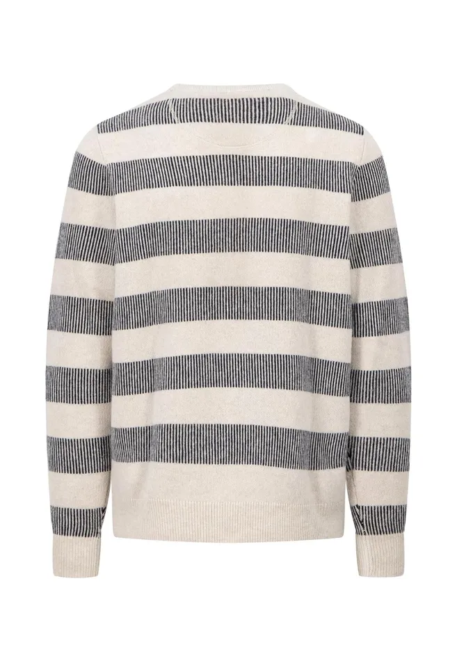 Sweater Men FYNCHHATTON Knitting Sweater Made Of Wool In Stripes Winter White