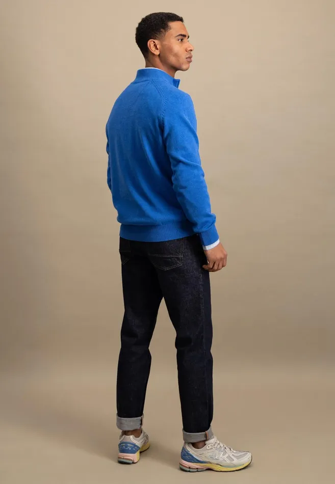 Sweater Men FYNCHHATTON Sweater With Troyer Collar Made Of SOCHOUNG New Offwhitepoppy Redturf Greennavystrong Blue