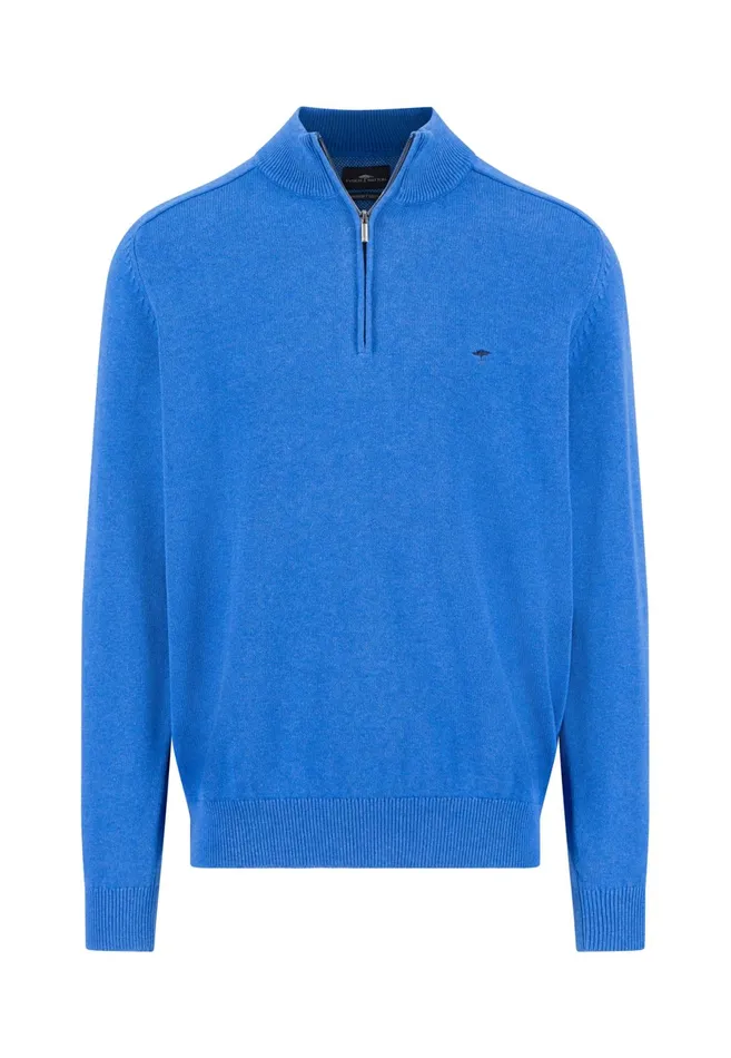 Sweater Men FYNCHHATTON Sweater With Troyer Collar Made Of SOCHOUNG New Offwhitepoppy Redturf Greennavystrong Blue