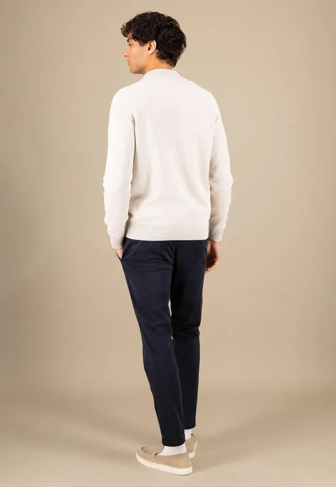 Sweater Men FYNCHHATTON Sweater With Troyer Collar Made Of SOCHOUNG New Offwhitepoppy Redturf Greennavystrong Blue
