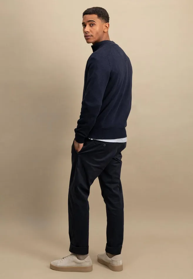 Sweater Men FYNCHHATTON Sweater With Troyer Collar Made Of SOCHOUNG New Offwhitepoppy Redturf Greennavystrong Blue