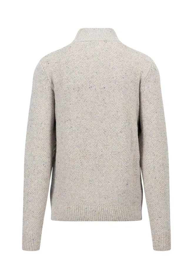 Sweater Men FYNCHHATTON Wollmix Sweater With A Braid Pattern Winter Whitecloud Blue