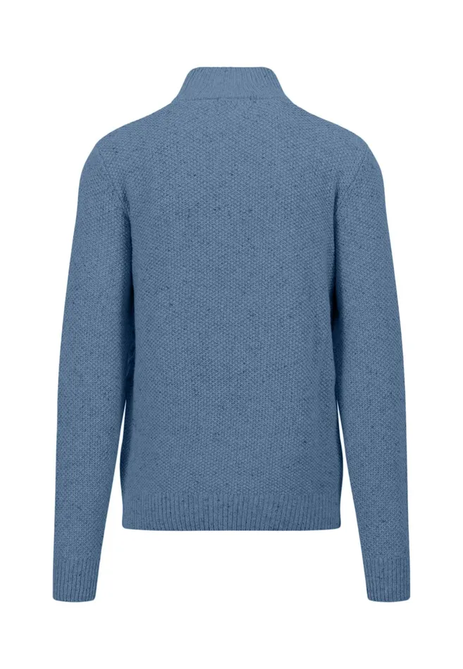 Sweater Men FYNCHHATTON Wollmix Sweater With A Braid Pattern Winter Whitecloud Blue