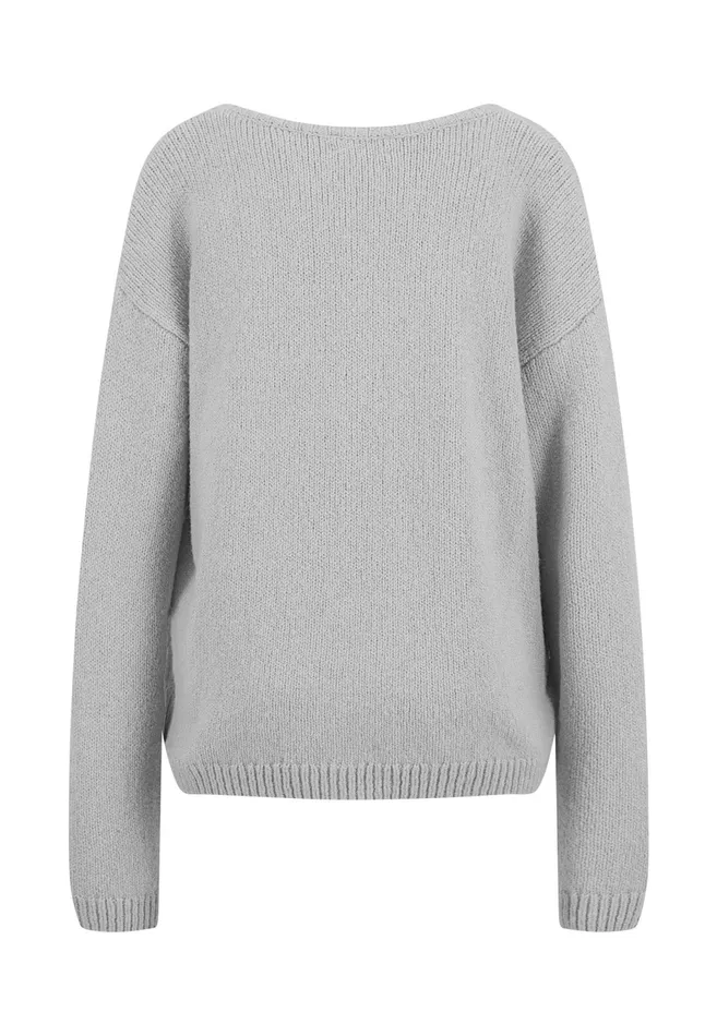 Sweater Women FYNCHHATTON Soft Knitting Sweater With A Vneckline Mauve Rosemodern Plumsilver Gray