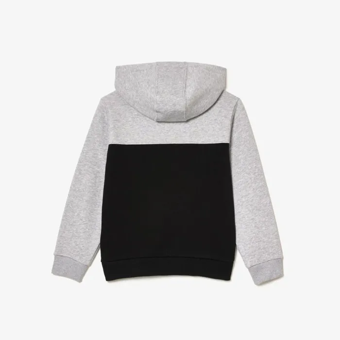 Sweaters and Sweatshirts Kids Lacoste Kids Cotton Flannel Colorblock Hoodie Grey Chine Black 80p