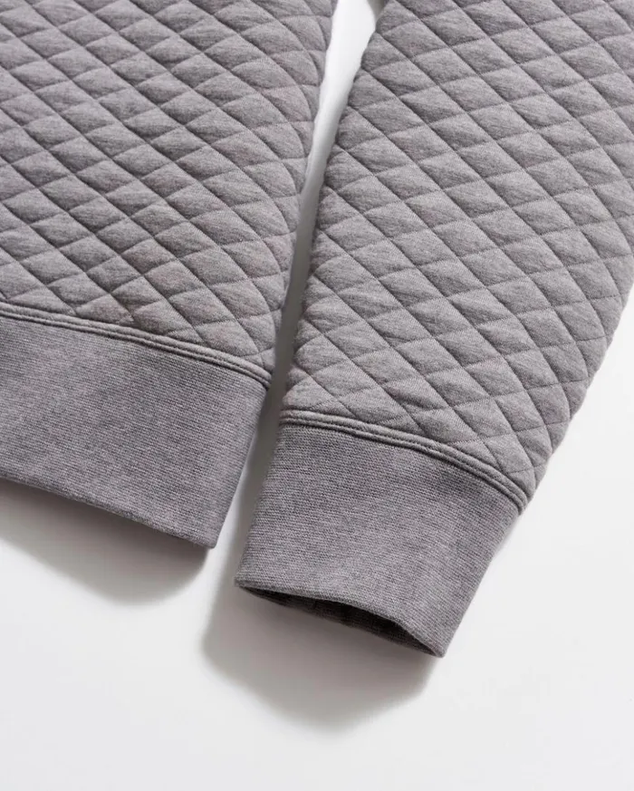 Sweaters and Sweatshirts Men Billy Reid Diamond Quilt Half Zip Medium Grey