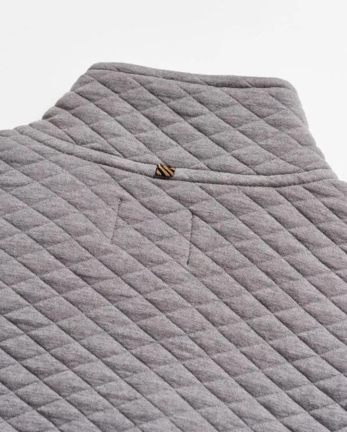Sweaters and Sweatshirts Men Billy Reid Diamond Quilt Half Zip Medium Grey