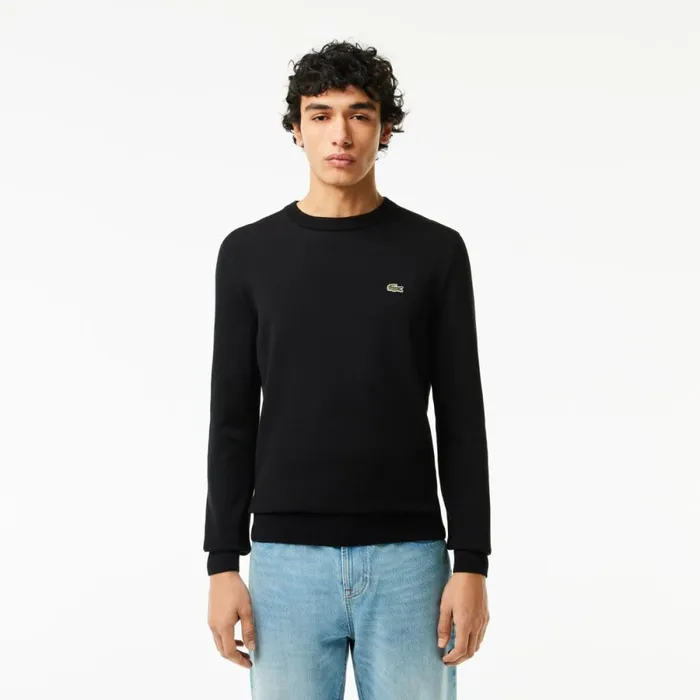 Sweaters and Sweatshirts Men Lacoste Crew Neck Cotton Sweater Black 031