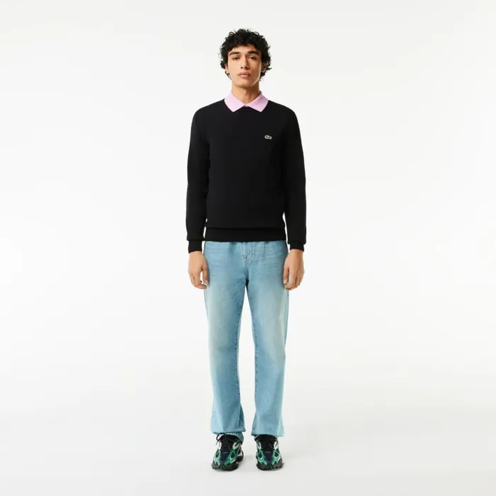 Sweaters and Sweatshirts Men Lacoste Crew Neck Cotton Sweater Black 031