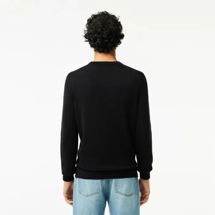 Sweaters and Sweatshirts Men Lacoste Crew Neck Cotton Sweater Black 031