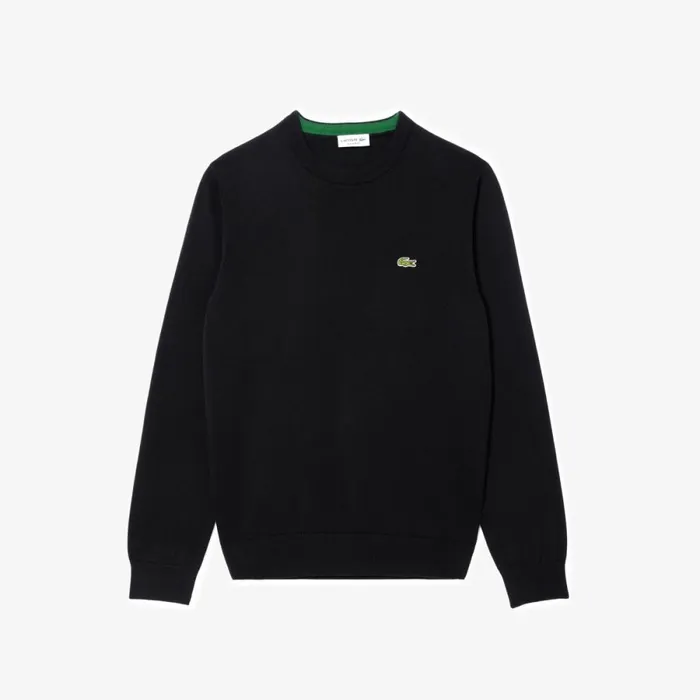 Sweaters and Sweatshirts Men Lacoste Crew Neck Cotton Sweater Black 031
