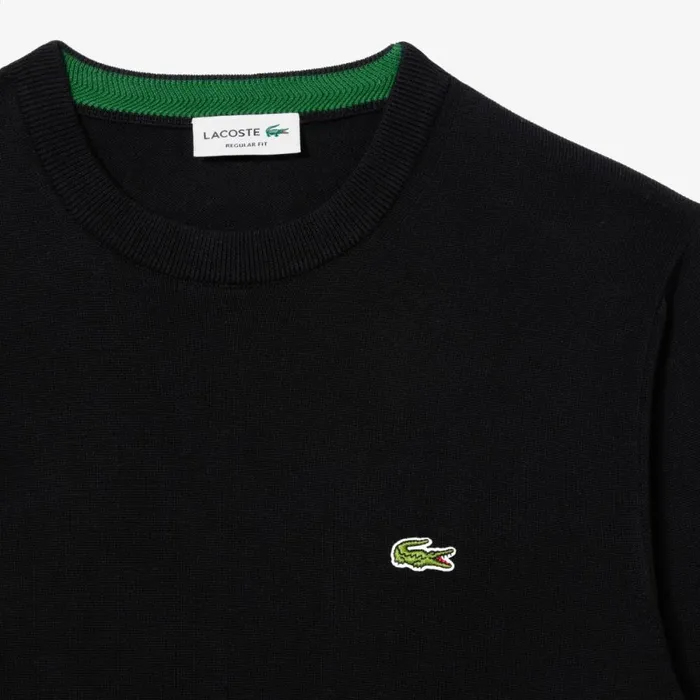 Sweaters and Sweatshirts Men Lacoste Crew Neck Cotton Sweater Black 031