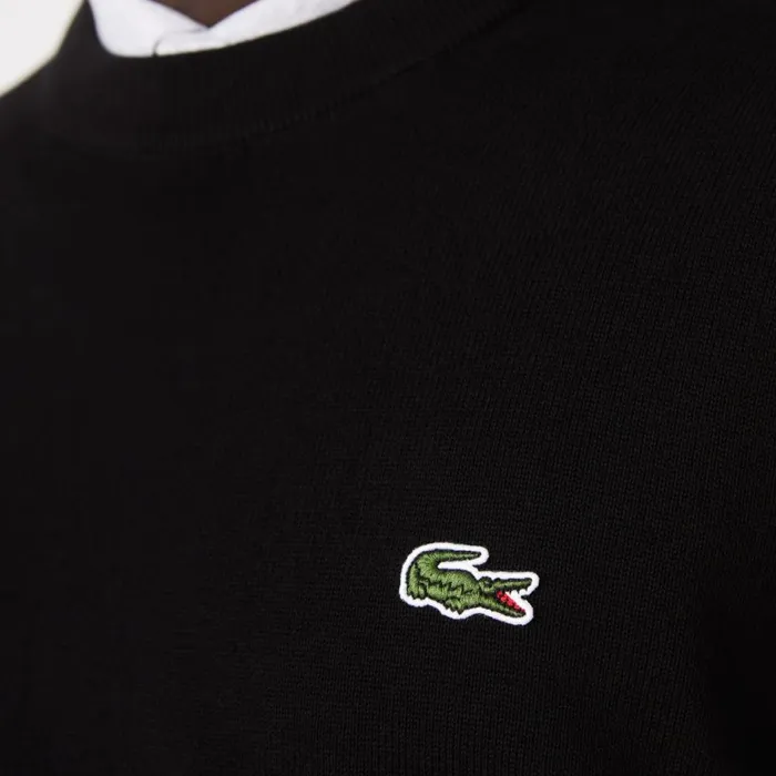 Sweaters and Sweatshirts Men Lacoste Crew Neck Cotton Sweater Black 031