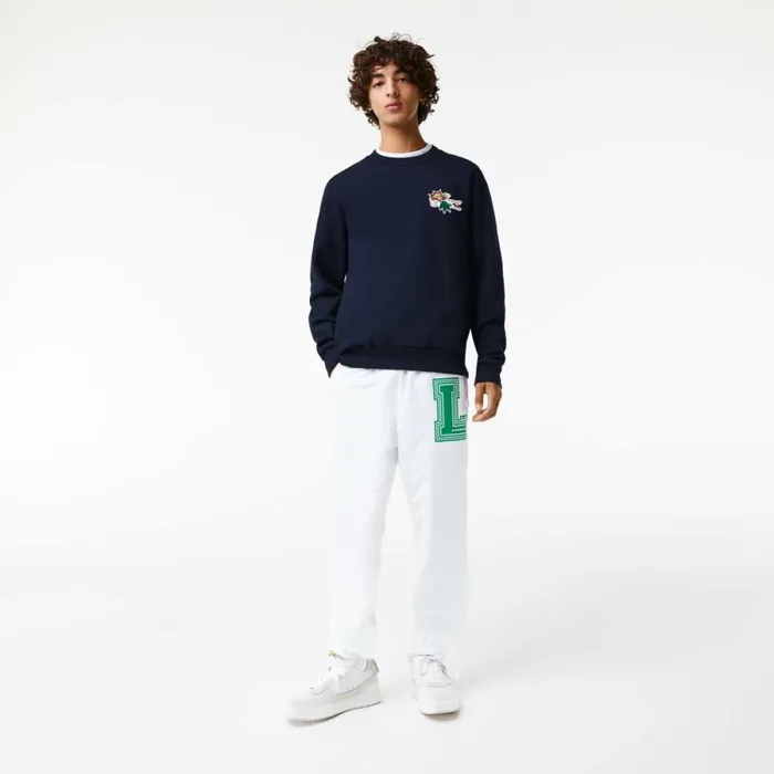 Sweaters and Sweatshirts Men Lacoste Men039s Badge Organic Cotton Sweatshirt Navy Blue 166