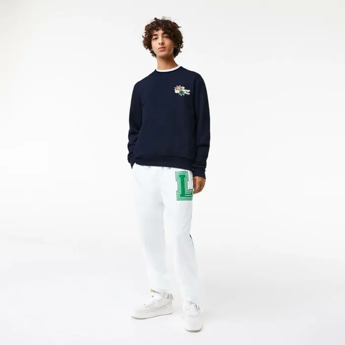 Sweaters and Sweatshirts Men Lacoste Men039s Badge Organic Cotton Sweatshirt Navy Blue 166