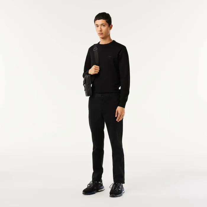 Sweaters and Sweatshirts Men Lacoste Men039s Crew Neck Merino Wool Sweater Black 031