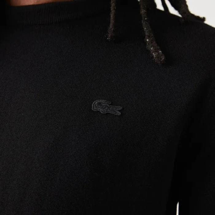 Sweaters and Sweatshirts Men Lacoste Men039s Crew Neck Merino Wool Sweater Black 031