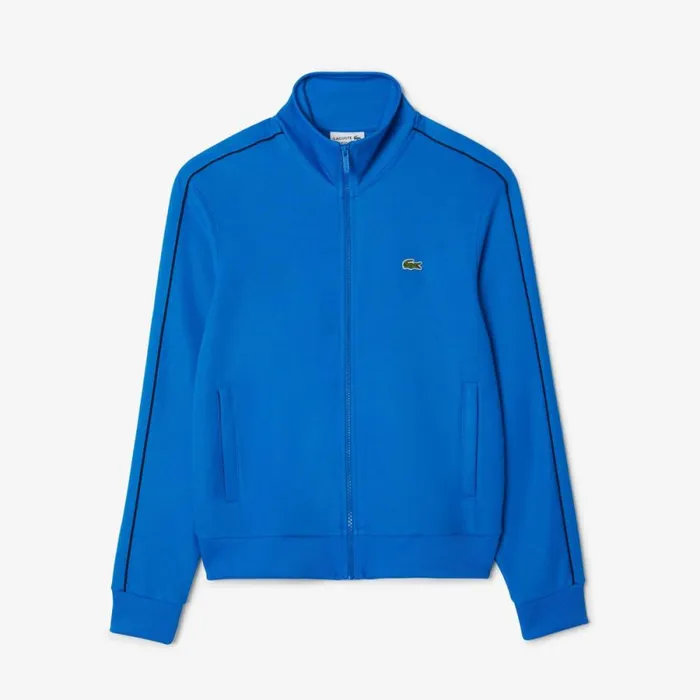 Sweaters and Sweatshirts Men Lacoste Men039s Paris Piqu Track Jacket Blue Siy