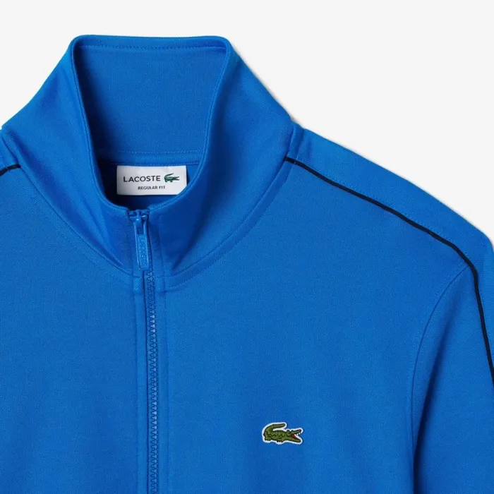 Sweaters and Sweatshirts Men Lacoste Men039s Paris Piqu Track Jacket Blue Siy