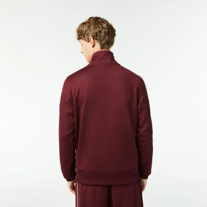 Sweaters and Sweatshirts Men Lacoste Men039s Paris Piqu Track Jacket Bordeaux Yup