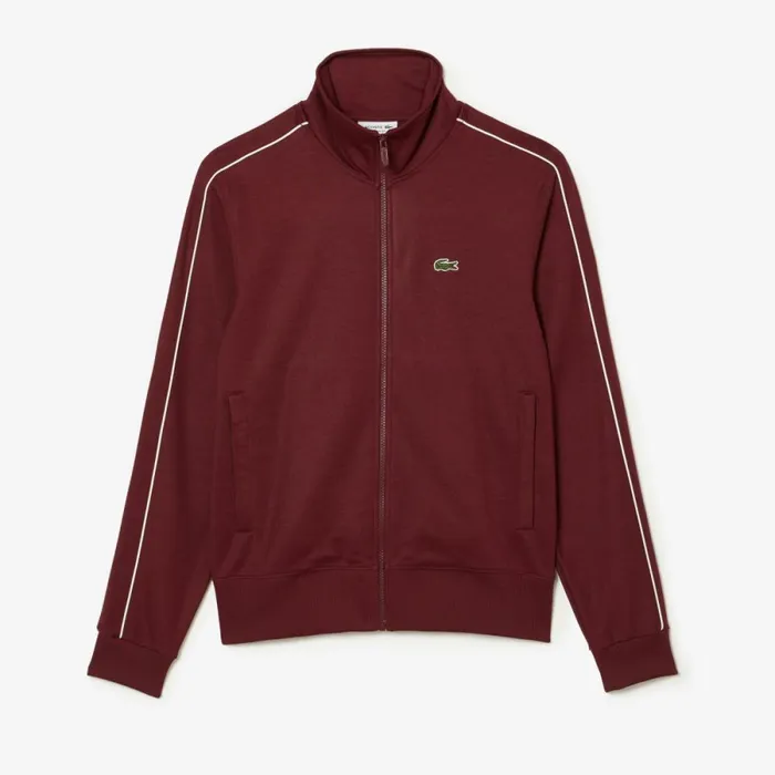 Sweaters and Sweatshirts Men Lacoste Men039s Paris Piqu Track Jacket Bordeaux Yup