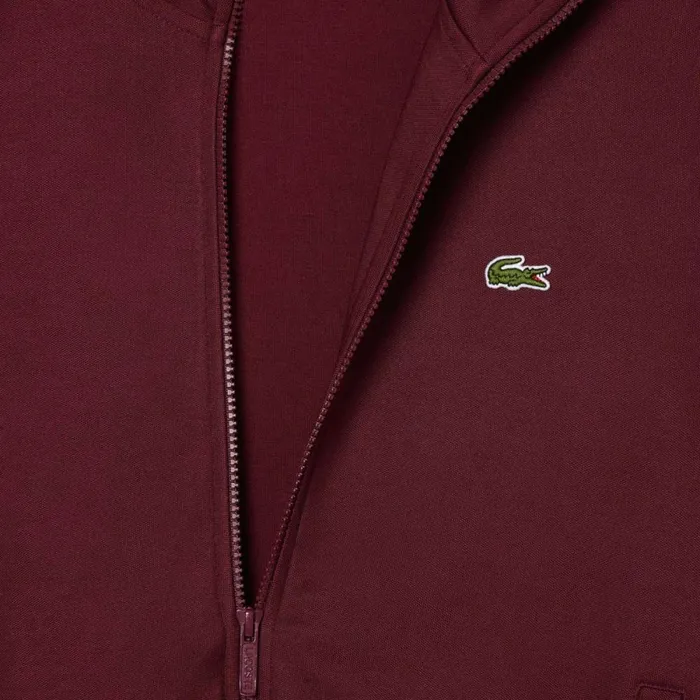 Sweaters and Sweatshirts Men Lacoste Men039s Paris Piqu Track Jacket Bordeaux Yup