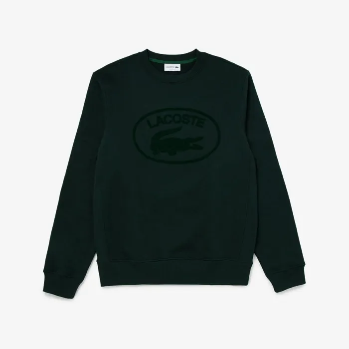 Sweaters and Sweatshirts Men Lacoste Men039s Relaxed Fit Organic Cotton Sweatshirt Forest Green Yzp