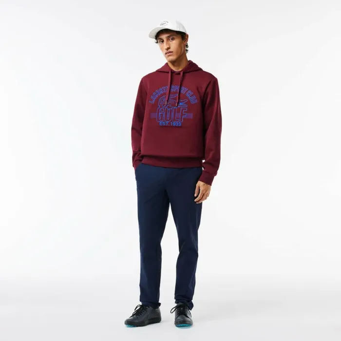 Sweaters and Sweatshirts Men Lacoste Men039s Relaxed Fit Recycled Fabric Golf Sweatshirt Bordeaux Yup