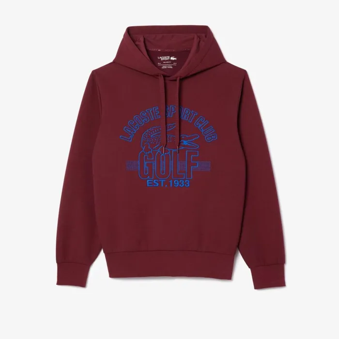 Sweaters and Sweatshirts Men Lacoste Men039s Relaxed Fit Recycled Fabric Golf Sweatshirt Bordeaux Yup