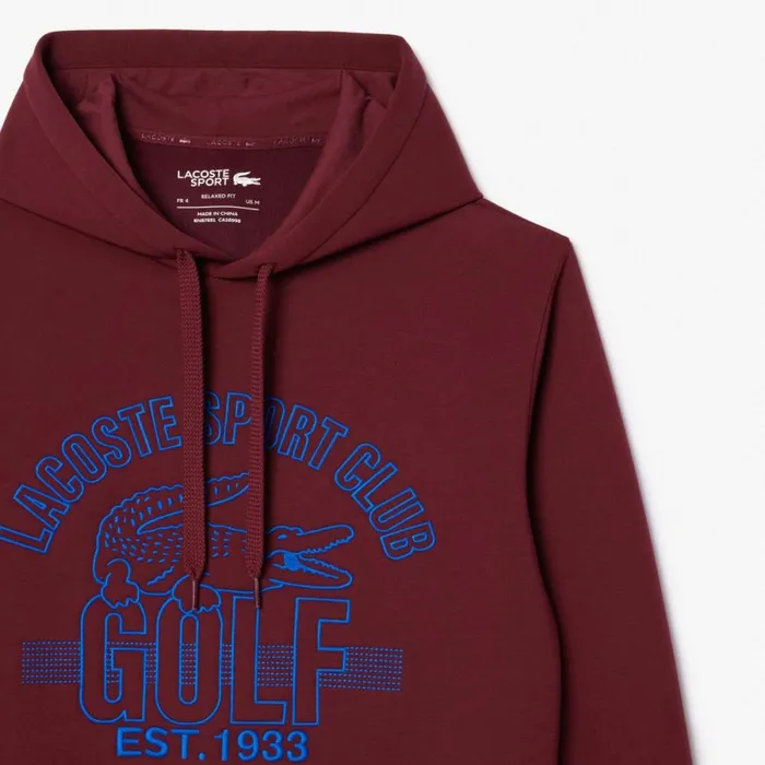 Sweaters and Sweatshirts Men Lacoste Men039s Relaxed Fit Recycled Fabric Golf Sweatshirt Bordeaux Yup