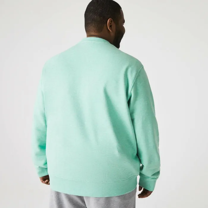 Sweaters and Sweatshirts Men Lacoste Men039s Signature Print Crew Neck Cotton Fleece Sweatshirt Green Hcv