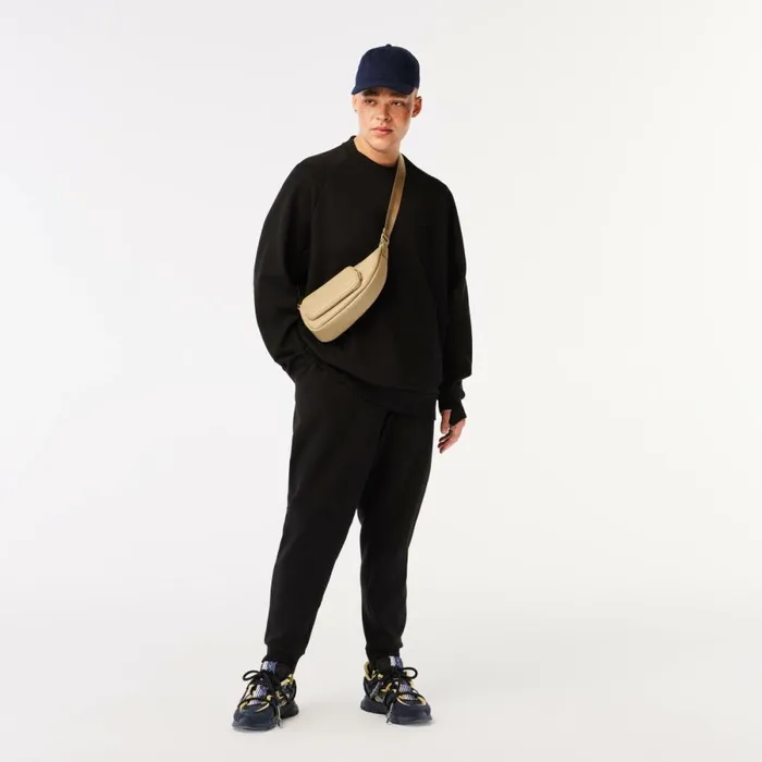 Sweaters and Sweatshirts Men Lacoste Mens Crew Neck Kangaroo Pocket Cotton Blend Sweatshirt Black 031