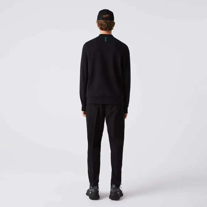 Sweaters and Sweatshirts Men Lacoste Mens Crew Neck Kangaroo Pocket Cotton Blend Sweatshirt Black 031