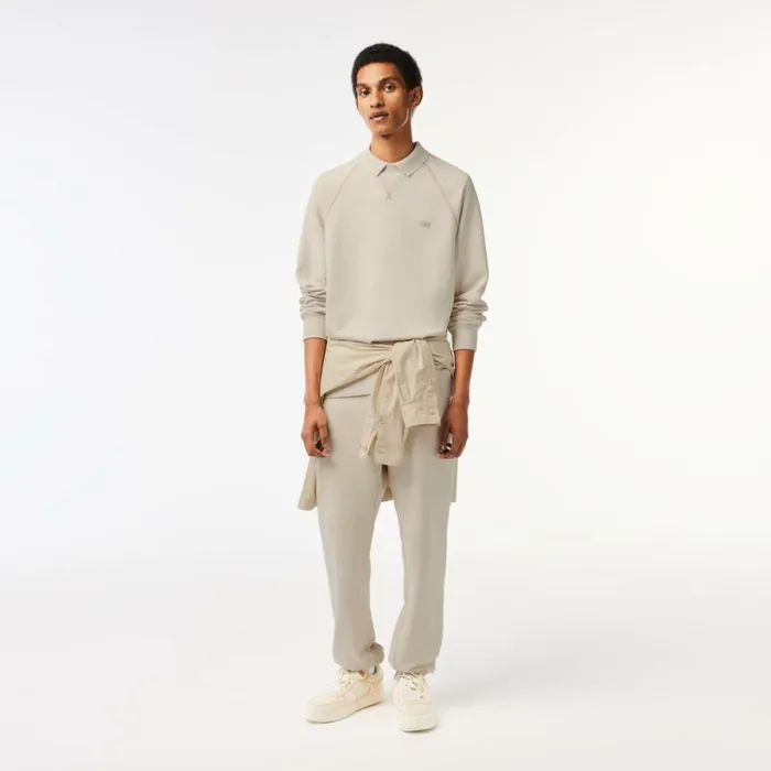 Sweaters and Sweatshirts Men Lacoste Mens Crew Neck Organic Cotton Natural Dye Sweatshirt Beige K8e